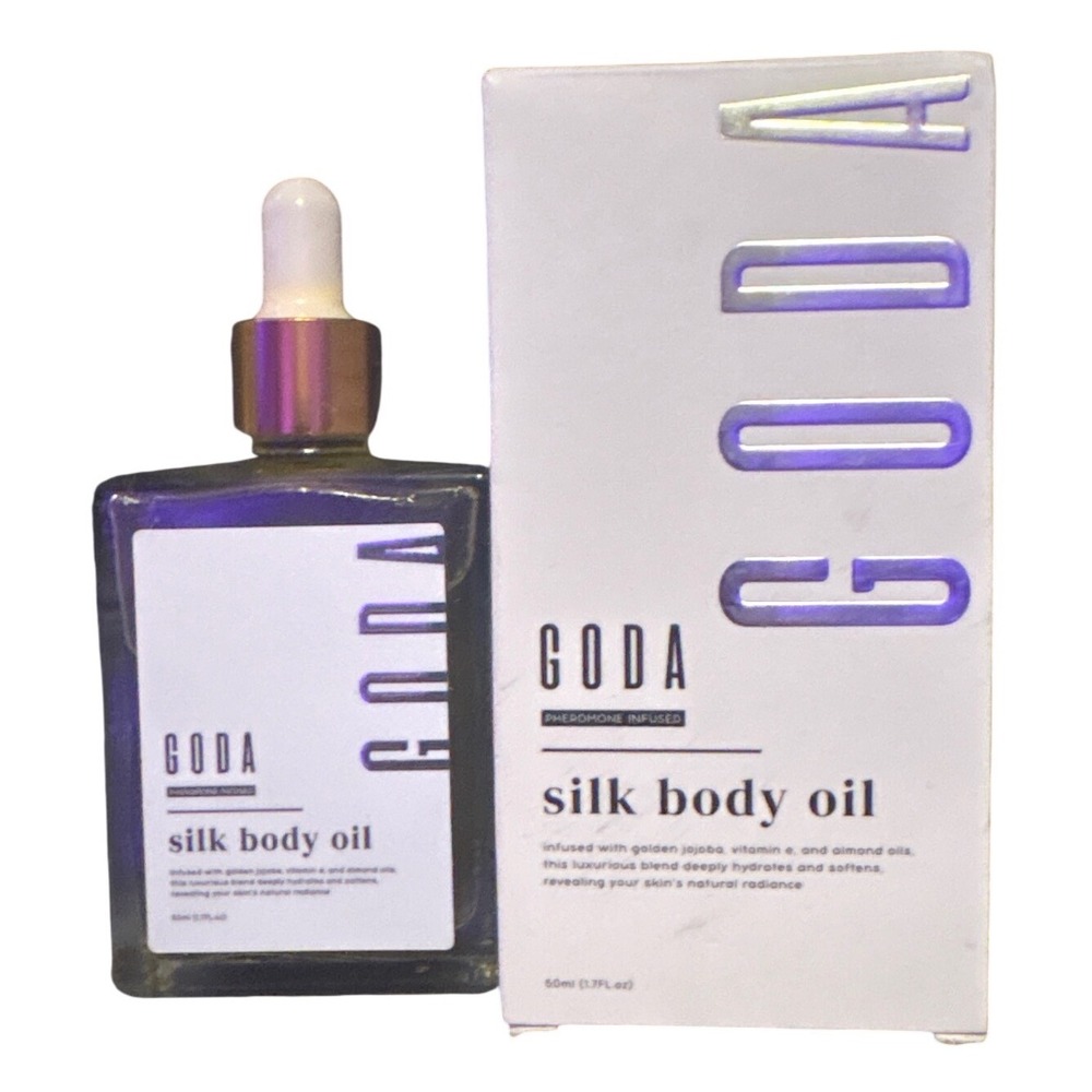 NEW GODA Silk Body Oil Pheromone Infused Jojoba Vitamin E Almond Oil 1.7 oz